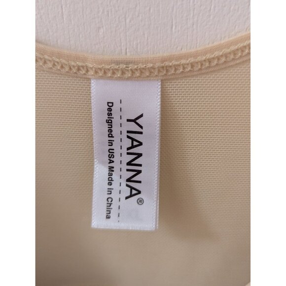 Yianna Womens Beige Full Body Shapewear Bodysuit 3XL With Adjustable Straps & Fr - Picture 5 of 9